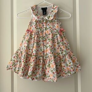 Cynthia Rowley girls floral button down lace trim collar sleeveless dress size5T